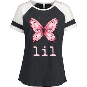 Little Butterfly Sorority Reveal Big Little for Lil Sister Enza Ladies Jersey Colorblock Tee