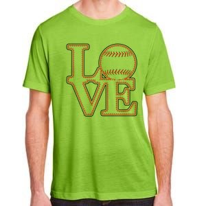 Love Baseball Stitch Letters Baseball Fan Adult ChromaSoft Performance T-Shirt