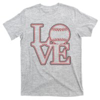 Love Baseball Stitch Letters Baseball Fan T-Shirt