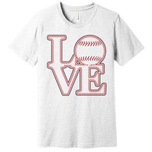 Love Baseball Stitch Letters Baseball Fan Premium T-Shirt