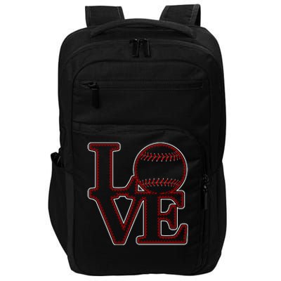 Love Baseball Stitch Letters Baseball Fan Impact Tech Backpack