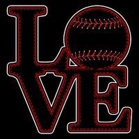 Love Baseball Stitch Letters Baseball Fan 16 in Basic Backpack