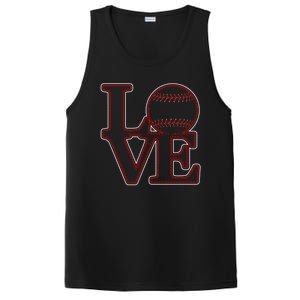 Love Baseball Stitch Letters Baseball Fan PosiCharge Competitor Tank