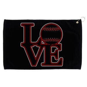 Love Baseball Stitch Letters Baseball Fan Grommeted Golf Towel