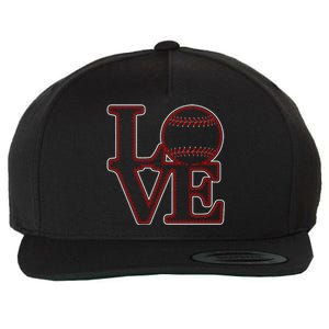 Love Baseball Stitch Letters Baseball Fan Wool Snapback Cap