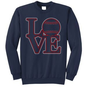 Love Baseball Stitch Letters Baseball Fan Sweatshirt