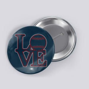 Love Baseball Stitch Letters Baseball Fan Button