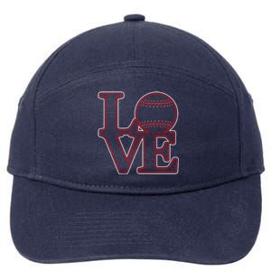 Love Baseball Stitch Letters Baseball Fan 7-Panel Snapback Hat