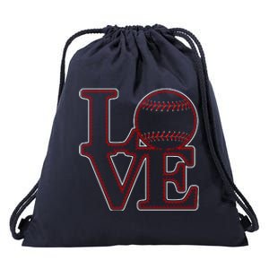 Love Baseball Stitch Letters Baseball Fan Drawstring Bag