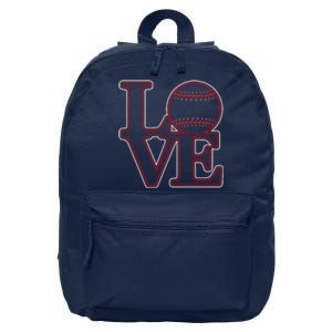 Love Baseball Stitch Letters Baseball Fan 16 in Basic Backpack