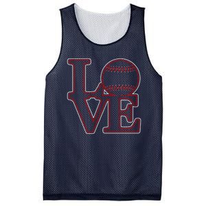 Love Baseball Stitch Letters Baseball Fan Mesh Reversible Basketball Jersey Tank