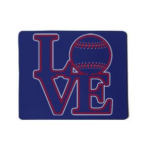 Love Baseball Stitch Letters Baseball Fan Mousepad