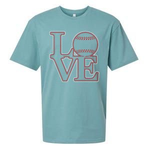 Love Baseball Stitch Letters Baseball Fan Sueded Cloud Jersey T-Shirt