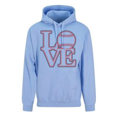 Love Baseball Stitch Letters Baseball Fan Unisex Surf Hoodie