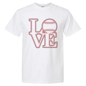 Love Baseball Stitch Letters Baseball Fan Garment-Dyed Heavyweight T-Shirt