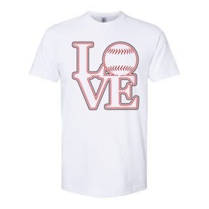 Love Baseball Stitch Letters Baseball Fan Softstyle CVC T-Shirt