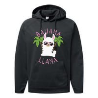 Llama Bahamas Souvenir Travel Vacation Bahamian Flag Nassau Performance Fleece Hoodie