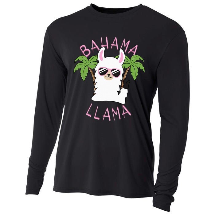 Llama Bahamas Souvenir Travel Vacation Bahamian Flag Nassau Cooling Performance Long Sleeve Crew