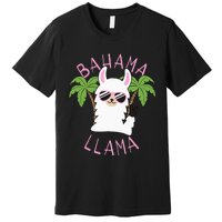 Llama Bahamas Souvenir Travel Vacation Bahamian Flag Nassau Premium T-Shirt