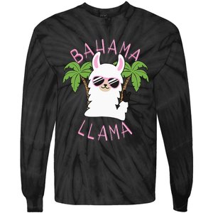 Llama Bahamas Souvenir Travel Vacation Bahamian Flag Nassau Tie-Dye Long Sleeve Shirt