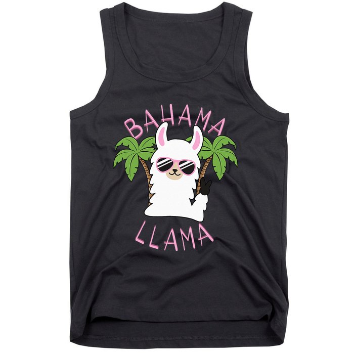 Llama Bahamas Souvenir Travel Vacation Bahamian Flag Nassau Tank Top