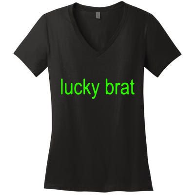 Lucky Brat St PatrickS Day Women's V-Neck T-Shirt