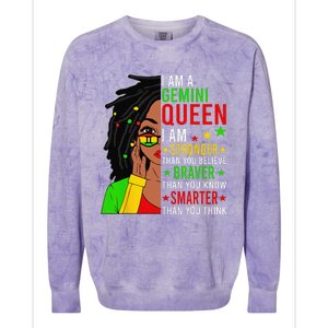 Locd Braver Stronger Smarter Gemini Queen Birthday Colorblast Crewneck Sweatshirt