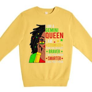 Locd Braver Stronger Smarter Gemini Queen Birthday Premium Crewneck Sweatshirt