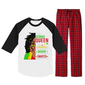 Locd Braver Stronger Smarter Gemini Queen Birthday Raglan Sleeve Pajama Set