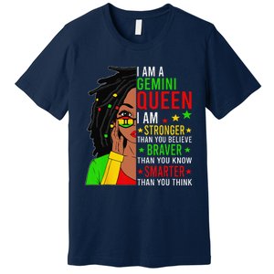 Locd Braver Stronger Smarter Gemini Queen Birthday Premium T-Shirt