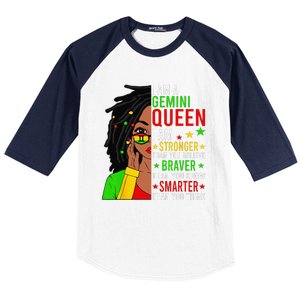 Locd Braver Stronger Smarter Gemini Queen Birthday Baseball Sleeve Shirt