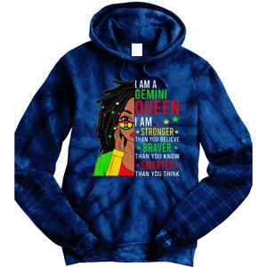 Locd Braver Stronger Smarter Gemini Queen Birthday Tie Dye Hoodie