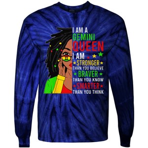 Locd Braver Stronger Smarter Gemini Queen Birthday Tie-Dye Long Sleeve Shirt