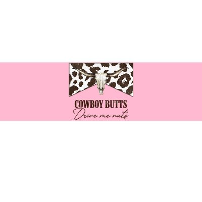 Leopard Bull Skull Western Cowboy Butts Drive Me Nuts Bumper Sticker