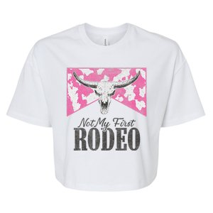 Leopard Bull Skull Western Life Country Not My First Rodeo Bella+Canvas Jersey Crop Tee