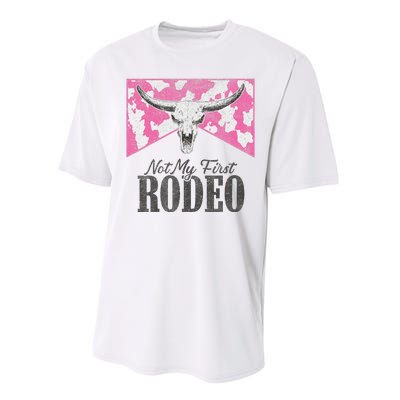 Leopard Bull Skull Western Life Country Not My First Rodeo Performance Sprint T-Shirt