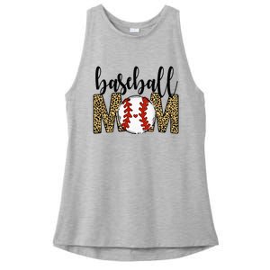 Leopard Baseball Softball Mom for Cute Casual Summer Ladies PosiCharge Tri-Blend Wicking Tank