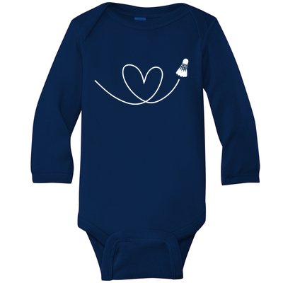 Love Badminton Shuttlecock Racket Gift Baby Long Sleeve Bodysuit