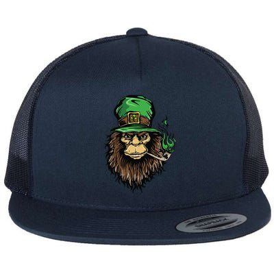 Leprechaun Bigfoot St Patricks Day Flat Bill Trucker Hat