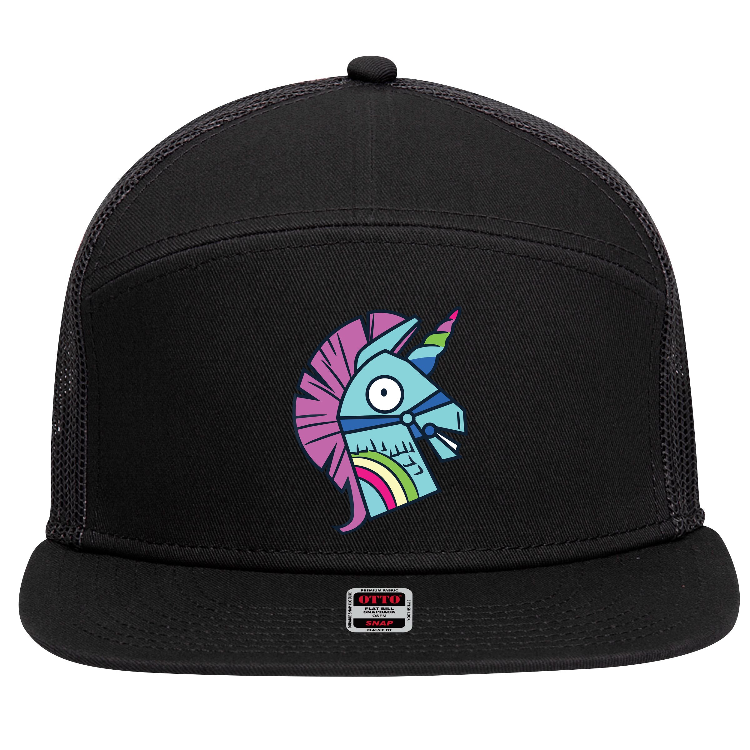 Llama Bash Smile 7 Panel Mesh Trucker Snapback Hat