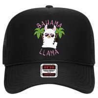 Llama Bahamas Souvenir Travel Vacation Bahamian Flag Nassau High Crown Mesh Back Trucker Hat