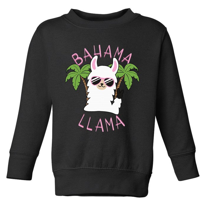 Llama Bahamas Souvenir Travel Vacation Bahamian Flag Nassau Toddler Sweatshirt