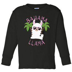 Llama Bahamas Souvenir Travel Vacation Bahamian Flag Nassau Toddler Long Sleeve Shirt