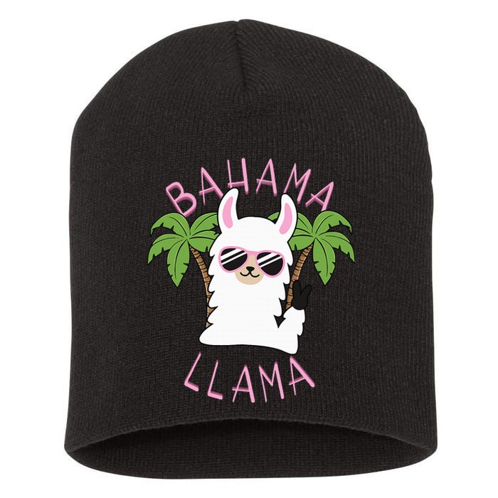 Llama Bahamas Souvenir Travel Vacation Bahamian Flag Nassau Short Acrylic Beanie