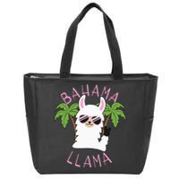 Llama Bahamas Souvenir Travel Vacation Bahamian Flag Nassau Zip Tote Bag