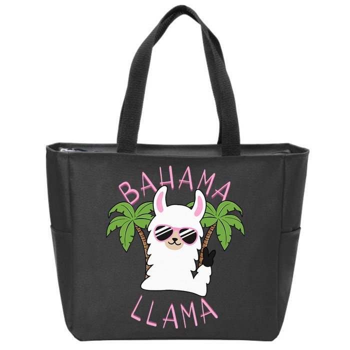 Llama Bahamas Souvenir Travel Vacation Bahamian Flag Nassau Zip Tote Bag