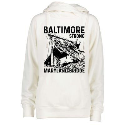 Limited Baltimore Strong Maryland Bridge Vintage Womens Funnel Neck Pullover Hood