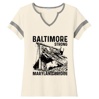 Limited Baltimore Strong Maryland Bridge Vintage Ladies Halftime Notch Neck Tee