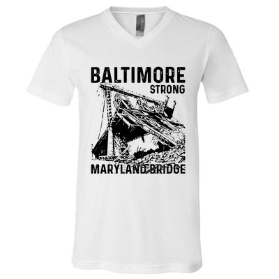 Limited Baltimore Strong Maryland Bridge Vintage V-Neck T-Shirt