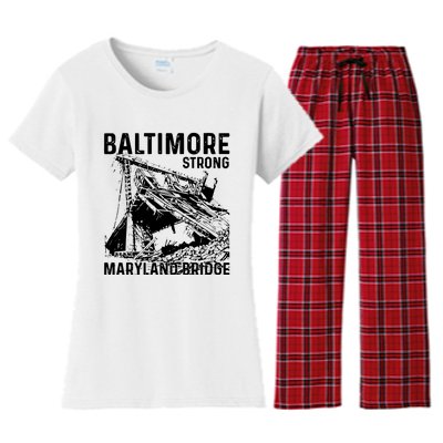 Limited Baltimore Strong Maryland Bridge Vintage Women's Flannel Pajama Set